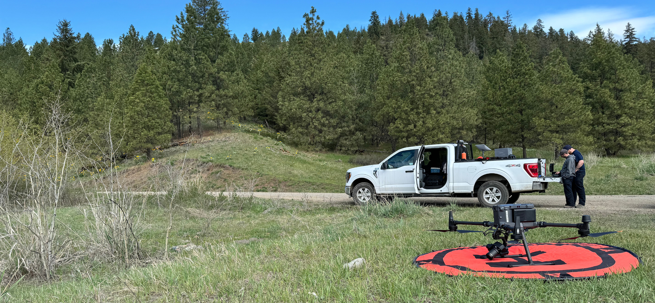 FNESS Drone Team setting up drone from the back of the truck