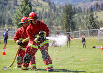 first nation firefighters competing at an outdoor event
