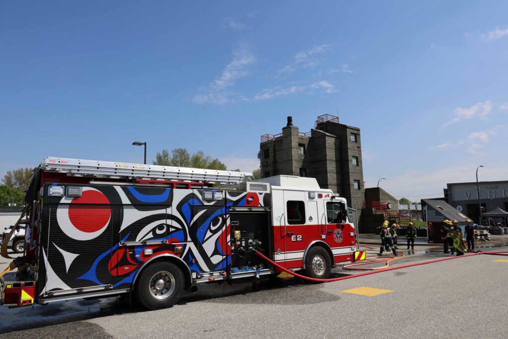 Fire truck at youth bootcamp