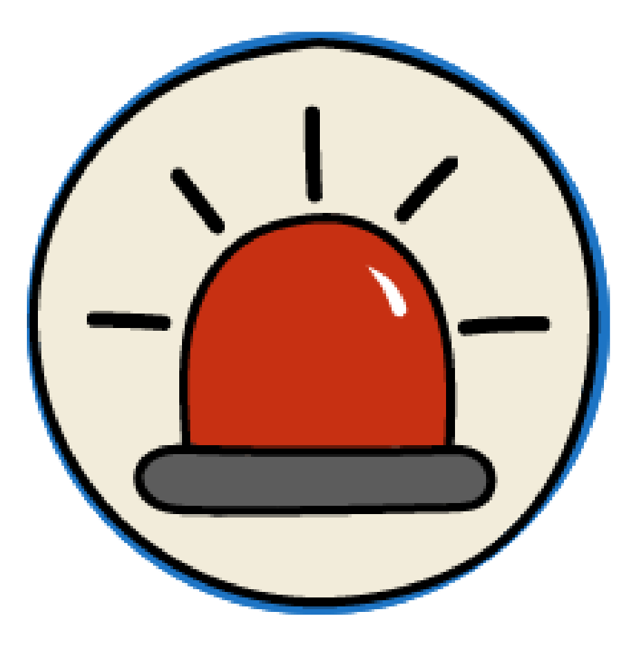 icon of red alarm light